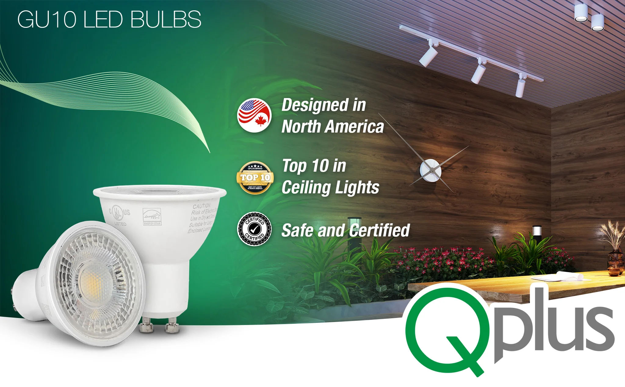 QPlus GU10 LED Track Light Bulb, 7W, 500LM,  Beam Angle 40°, Dimmable(图1)