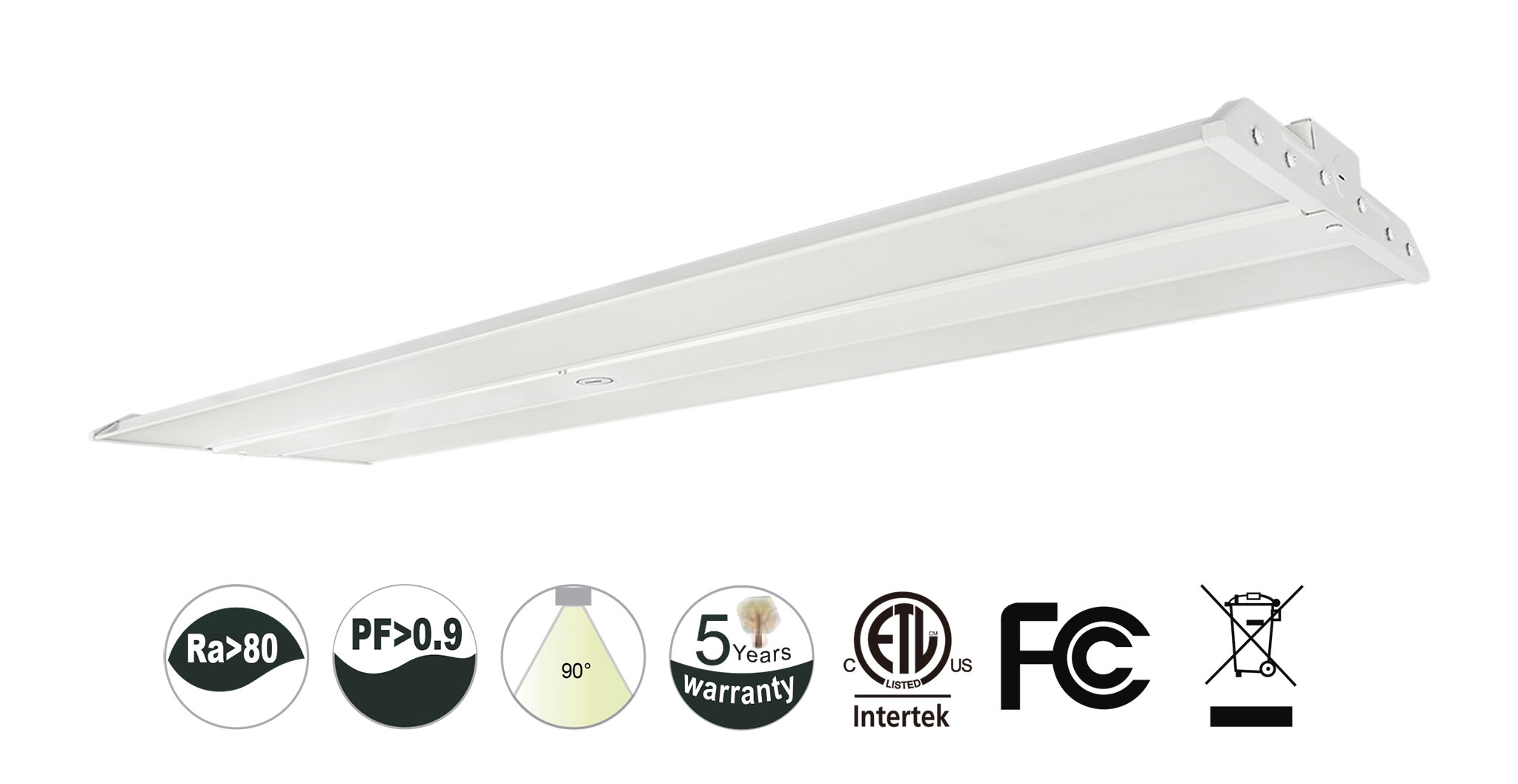 Qplus 2FT LED Linear High Bay,250W,33750lm,120-347V, CCT&Watt Adjustable,0-10V Dim(图1)